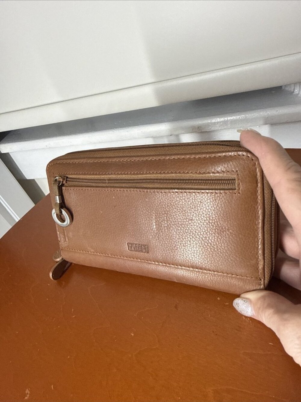 VINTAGE Wilson unisex  Luggage Zip-Around Wallet w/ ID Window, Card Slots, Check